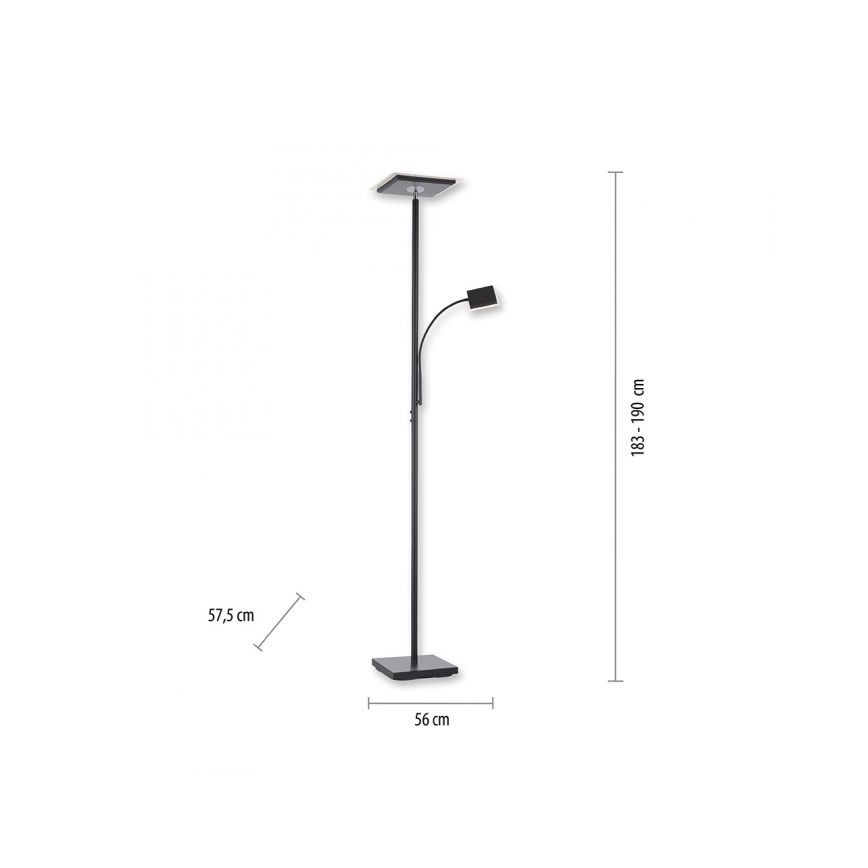 Leuchten Direkt 11710-18 - Светодиодный торшер с регулированием яркости HANS LED/21,5W/230V + LED/4W
