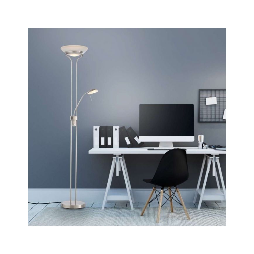 Leuchten Direkt 11730-55 - Светодиодный торшер с регулированием яркости ZAHARA LED/16W/230V + LED/5W