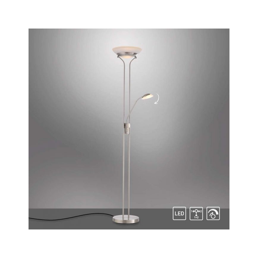 Leuchten Direkt 11730-55 - Светодиодный торшер с регулированием яркости ZAHARA LED/16W/230V + LED/5W