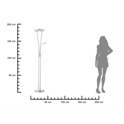 Leuchten Direkt 11778-55 - LED Торшер з регулюванням яскравості HELIA LED/16,8W/230V + 2xLED/3,8W