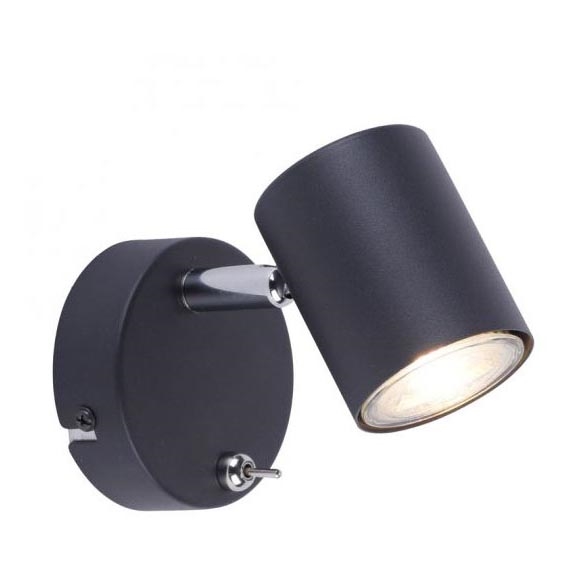 Leuchten Direkt 11941-13 - Светодиодный настенный точечный светильник TARIK 1xGU10/5W/230V черный