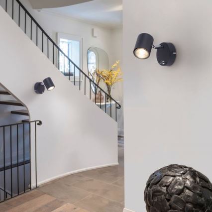 Leuchten Direkt 11941-13 - Светодиодный настенный точечный светильник TARIK 1xGU10/5W/230V черный