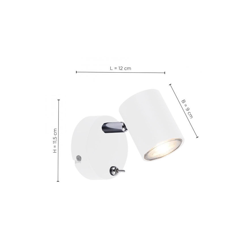 Leuchten Direkt 11941-16 - Светодиодный настенный точечный светильник TARIK 1xGU10/5W/230V белый