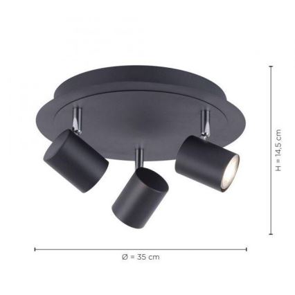 Leuchten Direkt 11943-13 - Точковий LED світильник TARIK 3xGU10/5W/230V антрацит