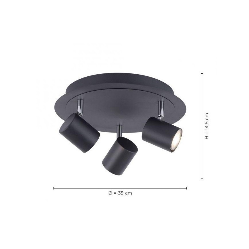 Leuchten Direkt 11943-13 - Точковий LED світильник TARIK 3xGU10/5W/230V антрацит