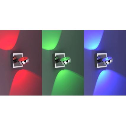 Leuchten Direkt 12471-55 - Настінний точковий LED RGBW світильник з регулюванням яскравості OPTI LED/6W/230V 2700-5000K + дистанційне керування
