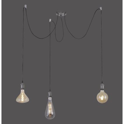 Leuchten Direkt 13571-18 - Подвесная люстра DIY 3xE27/60W/230V черный