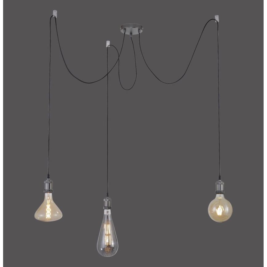 Leuchten Direkt 13571-18 - Подвесная люстра DIY 3xE27/60W/230V черный