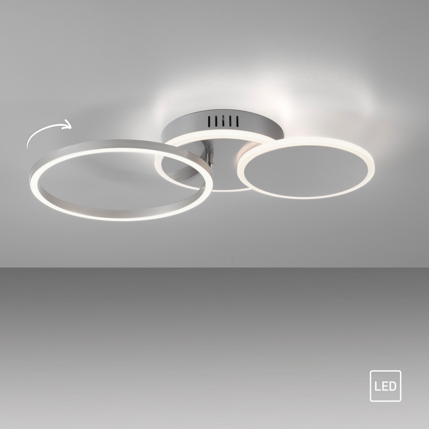 Leuchten Direkt 14116-55 - Светодиодный потолочный светильник SEVENT LED/25,5W/230V матовый хром