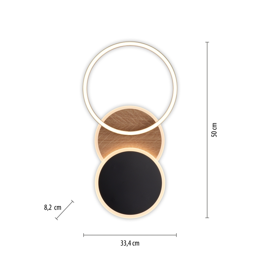 Leuchten Direkt 14116-78 - Стельовий LED світильник SEVENT LED/25,5W/230V чорний/коричневий