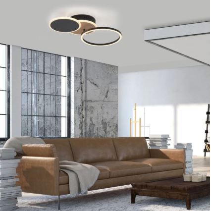 Leuchten Direkt 14116-78 - Стельовий LED світильник SEVENT LED/25,5W/230V чорний/коричневий