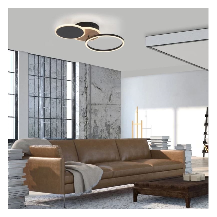 Leuchten Direkt 14116-78 - Стельовий LED світильник SEVENT LED/25,5W/230V чорний/коричневий