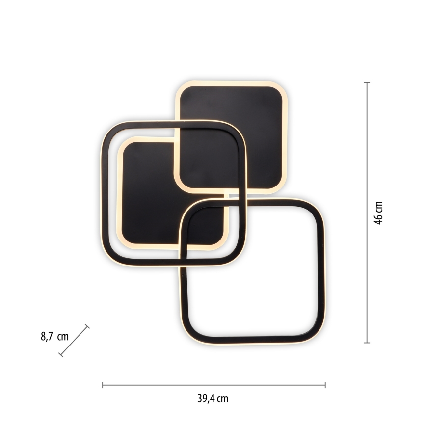 Leuchten Direkt 14117-18 - Светодиодный потолочный светильник SEVENT LED/36W/230V черный