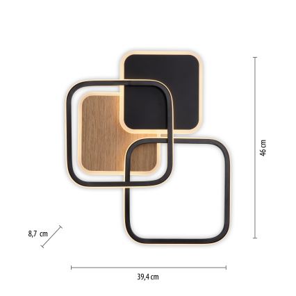 Leuchten Direkt 14117-78 - Стельовий LED світильник SEVENT LED/36W/230V чорний/коричневий