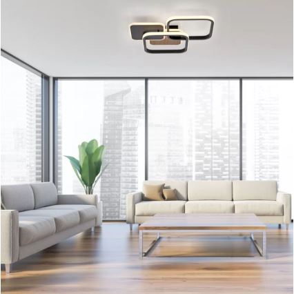 Leuchten Direkt 14117-78 - Стельовий LED світильник SEVENT LED/36W/230V чорний/коричневий