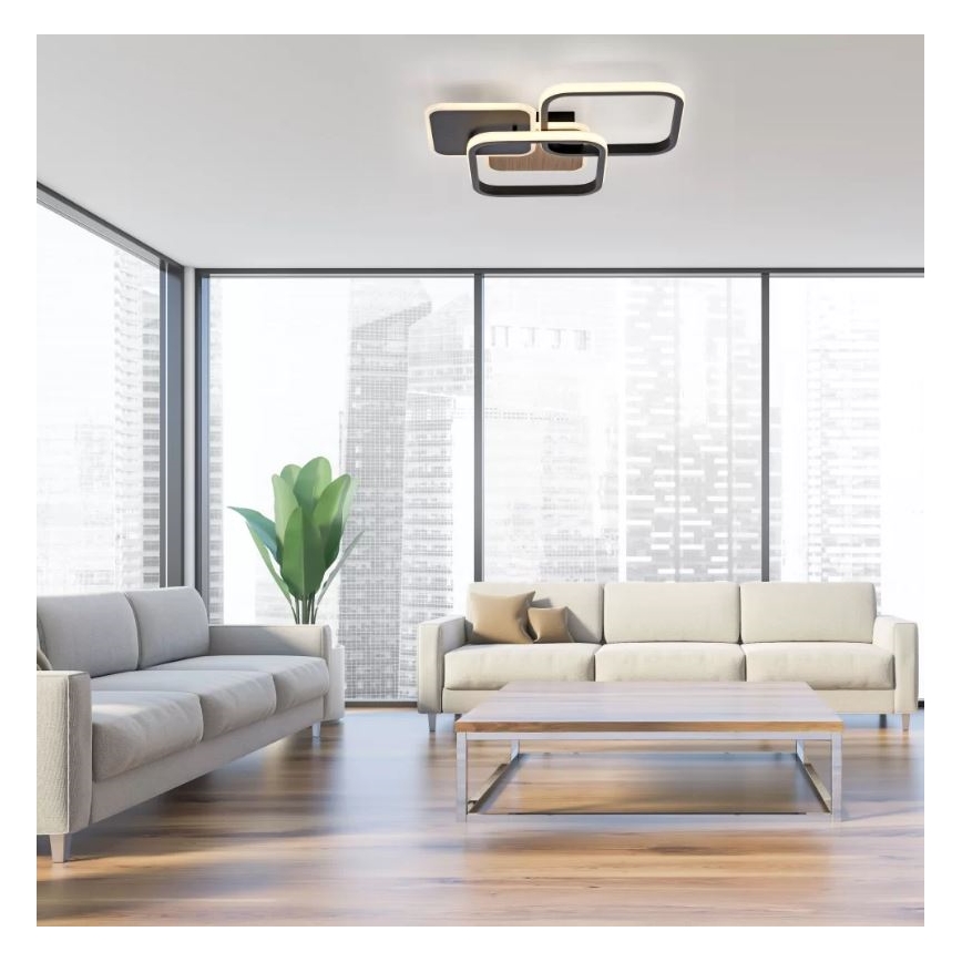 Leuchten Direkt 14117-78 - Стельовий LED світильник SEVENT LED/36W/230V чорний/коричневий