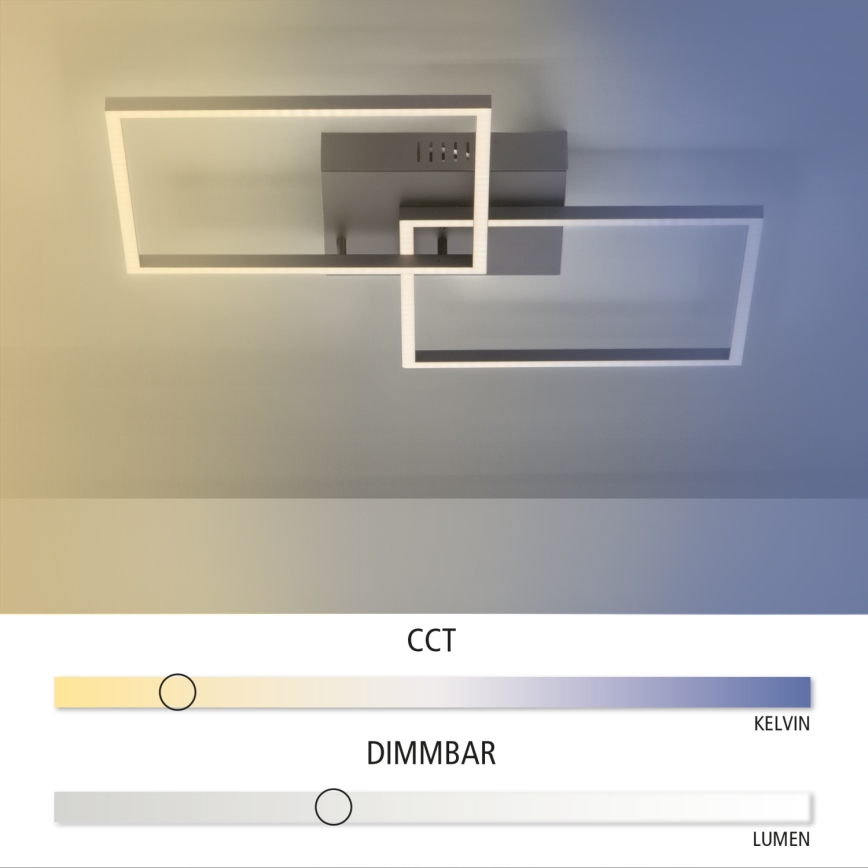 Leuchten Direkt 14141-18 - LED Димерний стельовий світильник IVEN 2xLED/13,5W/230V + дистанційне управління