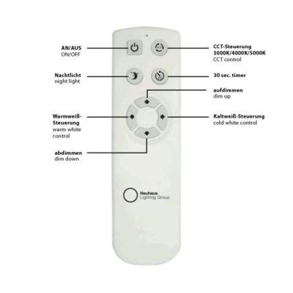 Leuchten Direkt 14227-16 - Стельовий LED світильник з регулюванням яскравості JONAS LED/22W/230V 3000-5000K + дистанційне керування