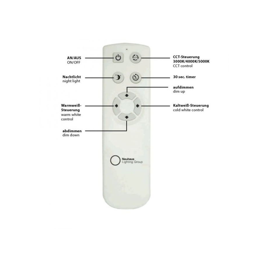 Leuchten Direkt 14227-16 - Стельовий LED світильник з регулюванням яскравості JONAS LED/22W/230V 3000-5000K + дистанційне керування