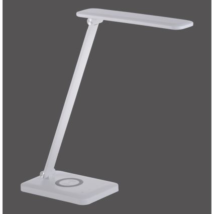 Leuchten Direkt 14415-16 - Сенсорна настільна LED лампа з регулюванням яскравості та бездротовою зарядкою FLORENTINA LED/5W/230V 3000-5000K білий + USB