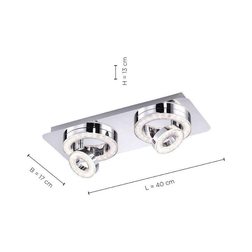 Leuchten Direkt 14521-17 - Стельовий LED світильник TIM 2xLED/2,8W/230V + 2xLED/3,1W