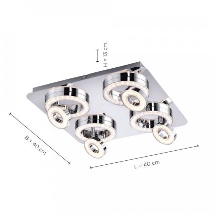 Leuchten Direkt 14522-17 - Светодиодный точечный светильник TIM 4xLED/2,8W/230V + 4xLED/3,1W