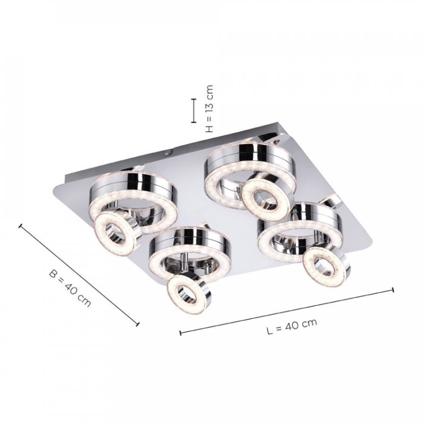 Leuchten Direkt 14522-17 - Светодиодный точечный светильник TIM 4xLED/2,8W/230V + 4xLED/3,1W