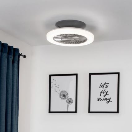 Leuchten Direkt 14645-55 - LED Світильник з вентилятором LEONARD LED/27W/230V