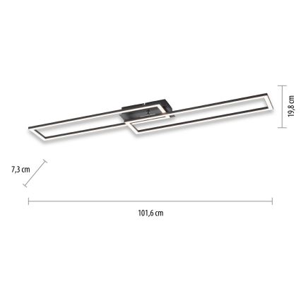 Leuchten Direkt 14691-18 - Стельовий LED світильник з регулюванням яскравості IVEN LED/36W/230V
