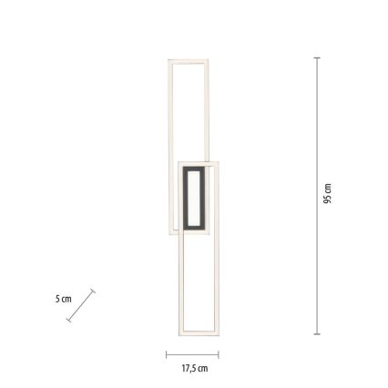 Leuchten Direkt 14696-18 - Пристельова LED люстра з регулюванням яскравості ASMIN LED/45W/230V чорний