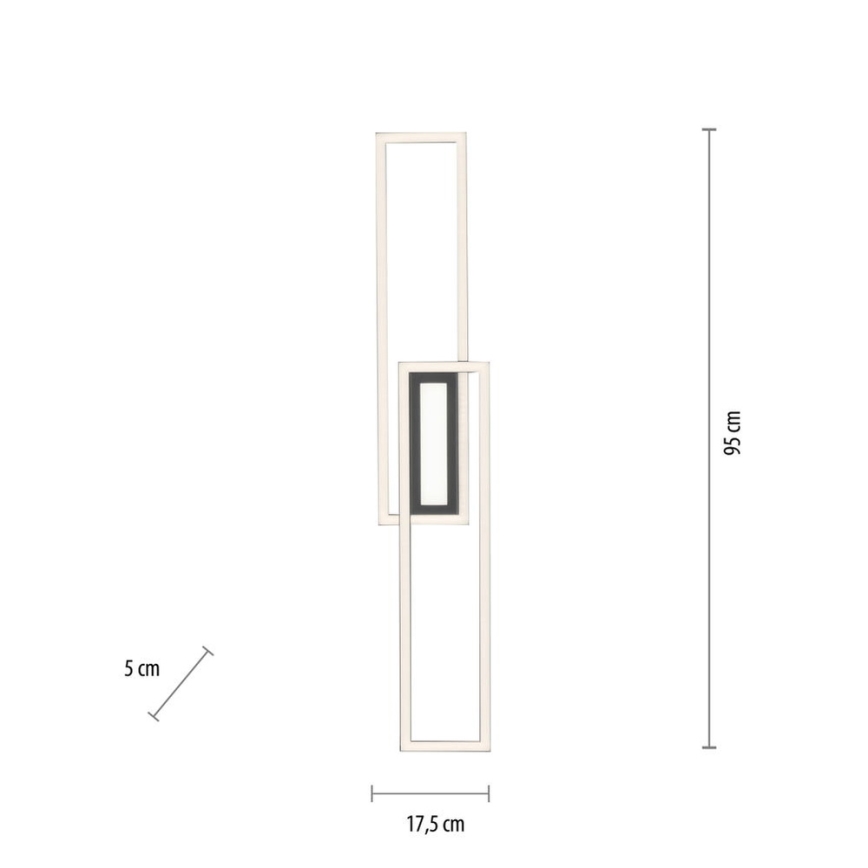 Leuchten Direkt 14696-18 - Пристельова LED люстра з регулюванням яскравості ASMIN LED/45W/230V чорний
