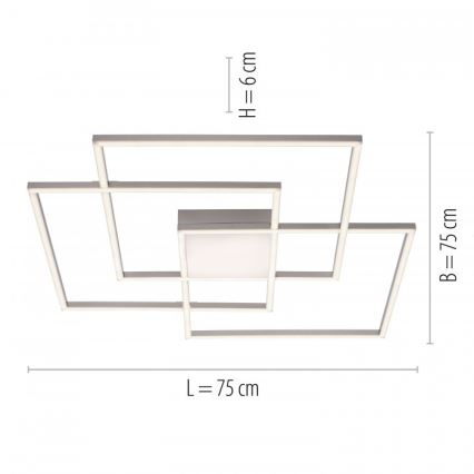 Leuchten Direkt 14713-55 - Светодиодная диммируемая поверхностно-монтируемая люстра ASMIN LED/45W/230V + пульт ДУ