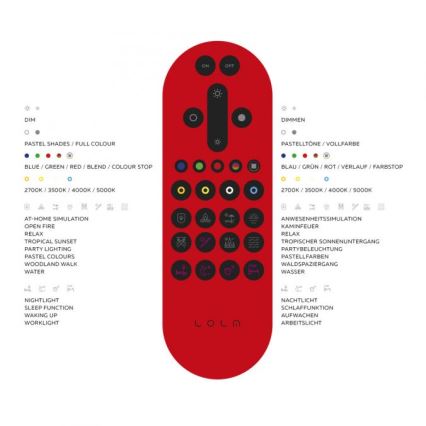 Leuchten Direkt 14743-16 - Светодиодный диммируемый потолочный RGB-светильник JUPI LED/28W/230V Tuya 2700-5000K + пульт ДУ