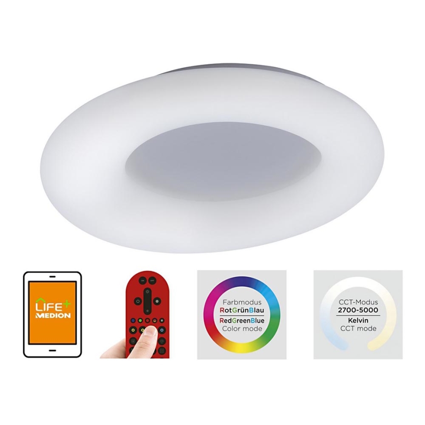 Leuchten Direkt 14746-16 - LED RGB Димерний стельовий світильник LOLA LED/38W/230V Tuya + дистанційне управління
