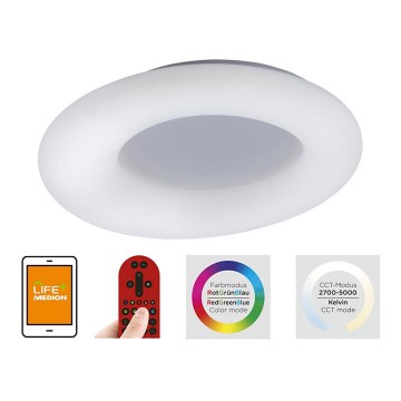 Leuchten Direkt 14746-16 - Светодиодный потолочный RGB-светильник с регулированием яркости LOLA LED/38W/230V Tuya + дистанционное управление
