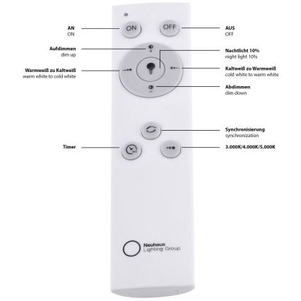 Leuchten Direkt 14755-21 - Светодиодный диммируемый потолочный светильник FLAT LED/28W/230V 2700-5000K + пульт ДУ
