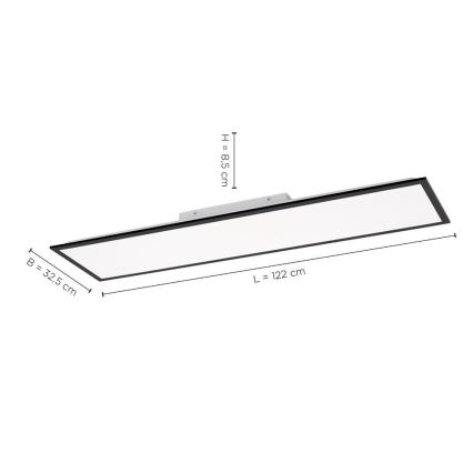 Leuchten Direkt 14757-18 - Пристельова LED панель з регулюванням яскравості FLAT LED/36W/230V 2700-5000K чорний + дистанційне керування