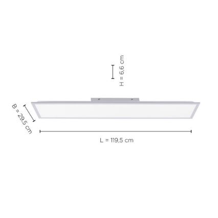 Leuchten Direkt 14757-21 - Пристельова LED панель з регулюванням яскравості FLAT LED/36W/230V 2700-5000K срібний + дистанційне керування