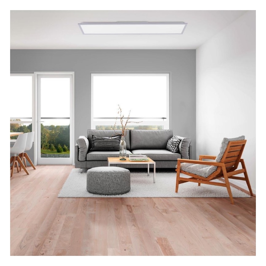 Leuchten Direkt 14757-21 - Светодиодная диммируемая поверхностно-монтируемая панель FLAT LED/36W/230V 2700-5000K серебряная + пульт ДУ