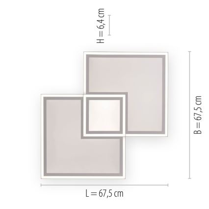 Leuchten Direkt 14855-16 - Светодиодный диммируемый потолочный светильник EDGING LED/51W/230V 2700-5000K + пульт ДУ