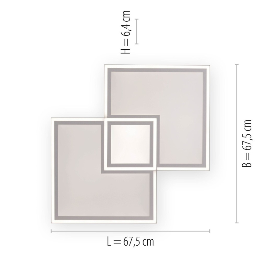 Leuchten Direkt 14855-16 - Светодиодный диммируемый потолочный светильник EDGING LED/51W/230V 2700-5000K + пульт ДУ