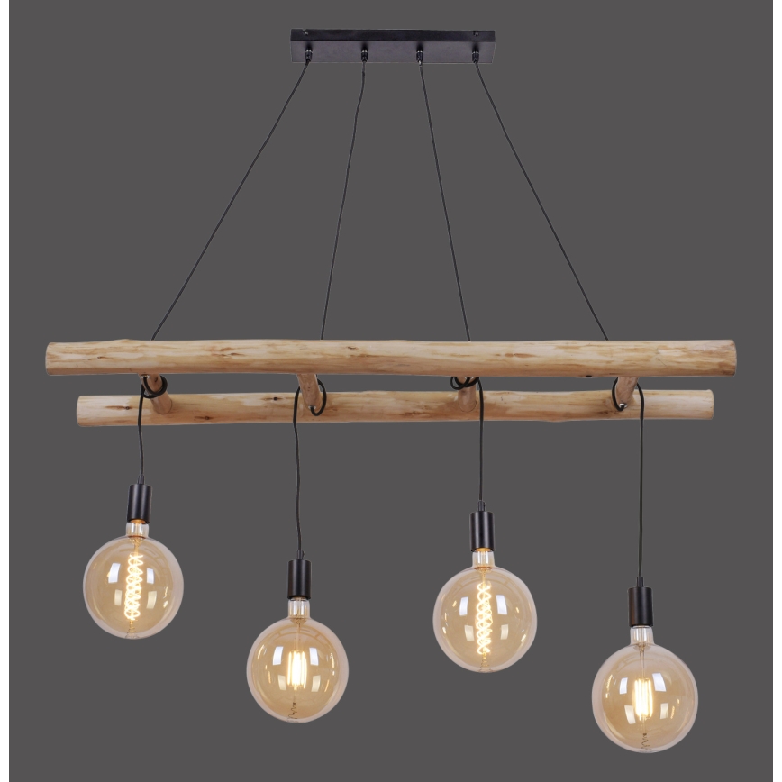 Leuchten Direkt 15025-18 - Подвесная люстра EDGAR 4xE27/60W/230V эвкалипт