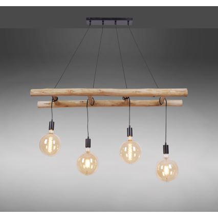 Leuchten Direkt 15025-18 - Подвесная люстра EDGAR 4xE27/60W/230V эвкалипт