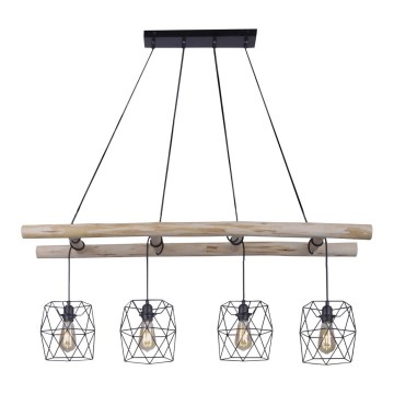 Leuchten Direkt 15036-18 - Подвесная люстра EDGAR 4xE27/60W/230V эвкалипт