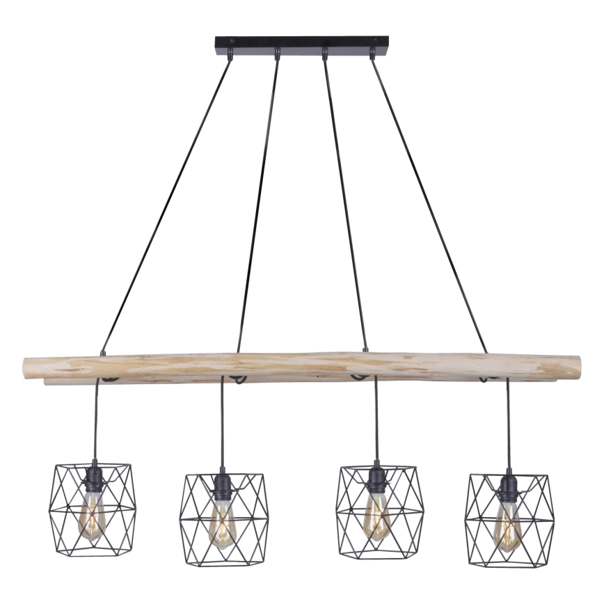 Leuchten Direkt 15036-18 - Подвесная люстра EDGAR 4xE27/60W/230V эвкалипт