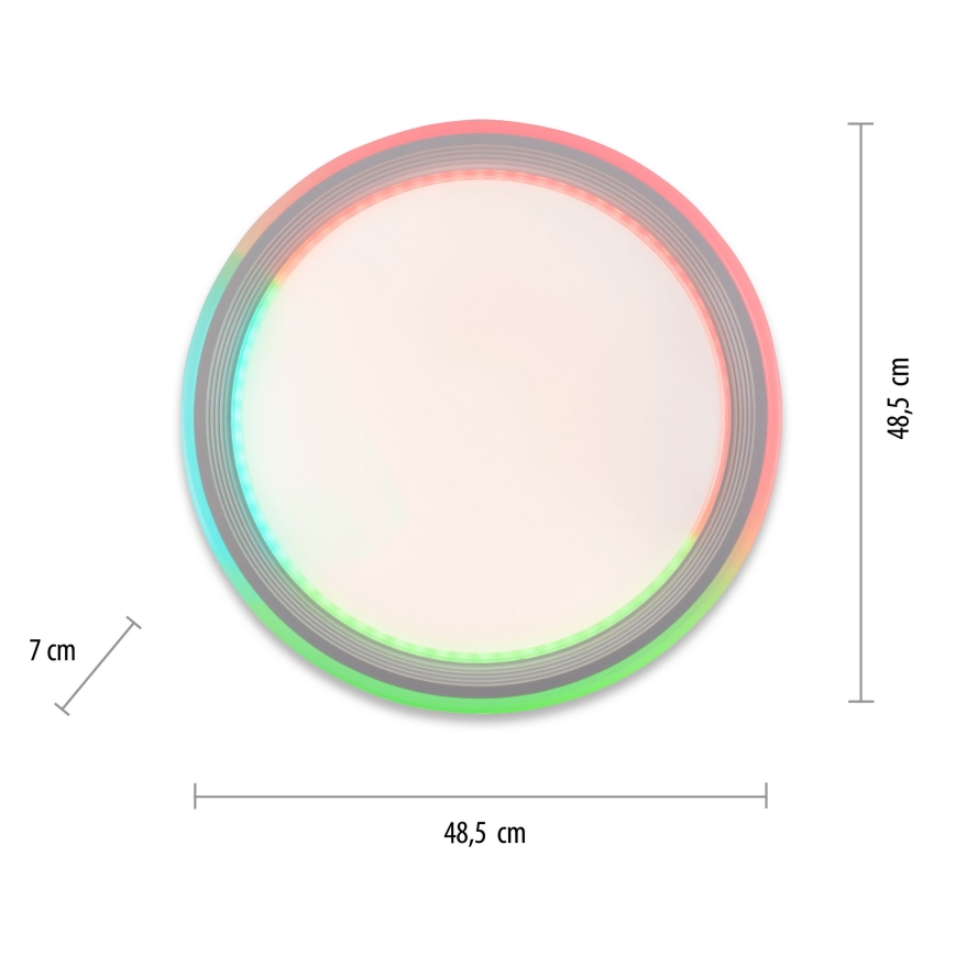 Leuchten Direkt 15154-16 - LED RGB стельовий світильник з регулюванням яскравості EDGING LED/39W/230V