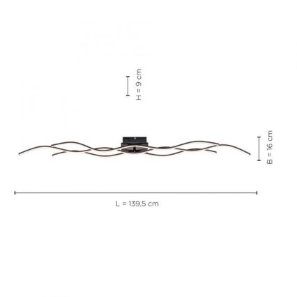 Leuchten Direkt 15167-18-LED Накладна люстра WAWE 2xLED/12,5W/230V+LED/17W чорна