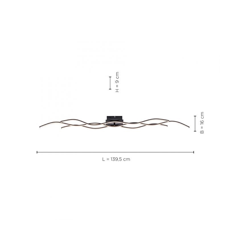 Leuchten Direkt 15167-18-LED Накладна люстра WAWE 2xLED/12,5W/230V+LED/17W чорна