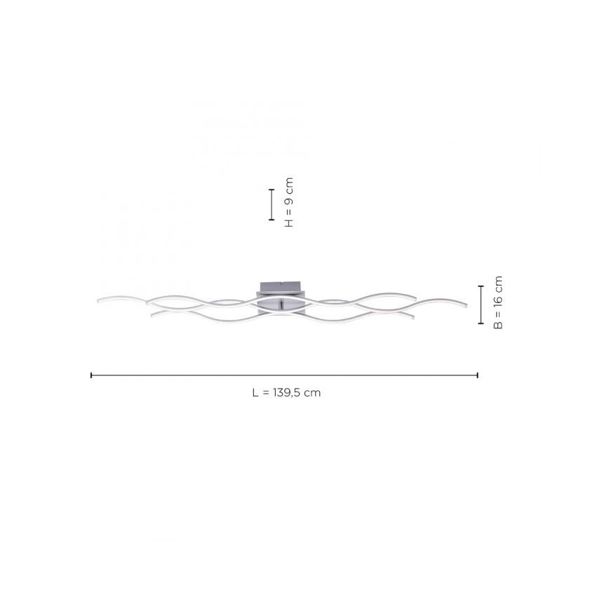 Leuchten Direkt 15167-55 - LED накладна люстра WAWE 2xLED/12,5W/230V+LED/17W матовий хром