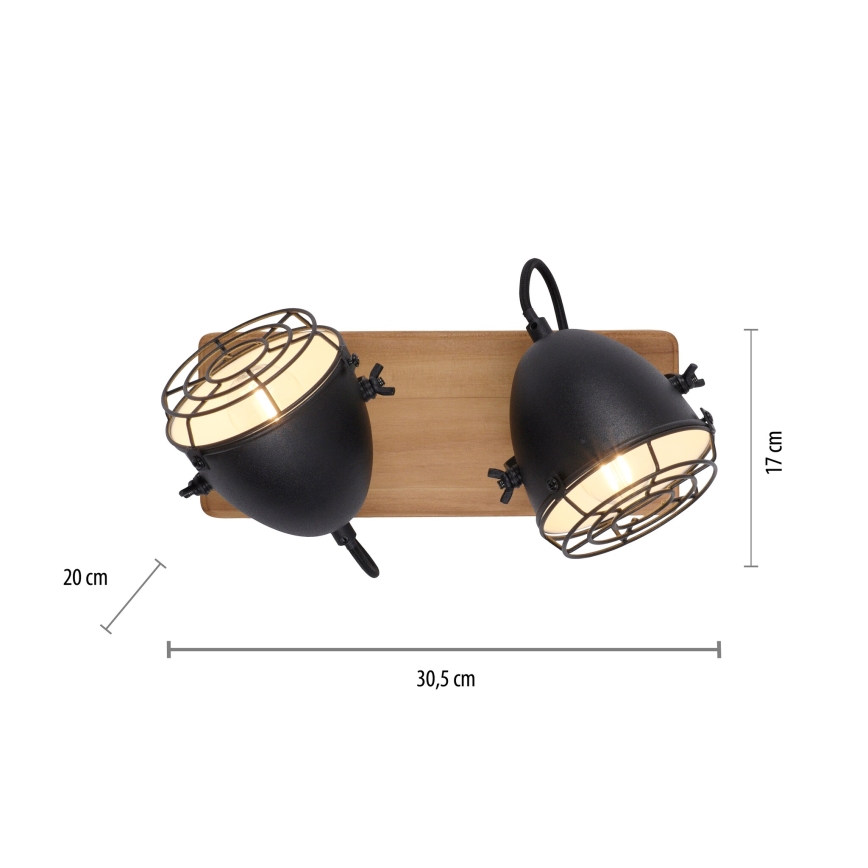 Leuchten Direkt 15172-18 - Точковий світильник BEETLE 2xE14/10W/230V сосна